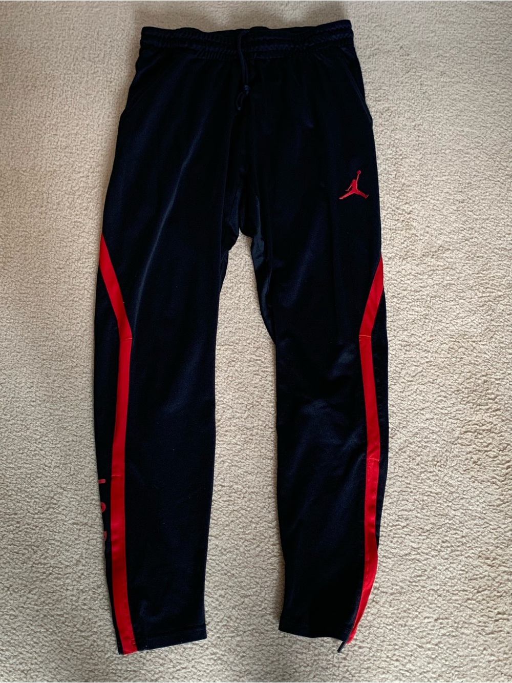 Jordan Black Track Pants with Red Trim